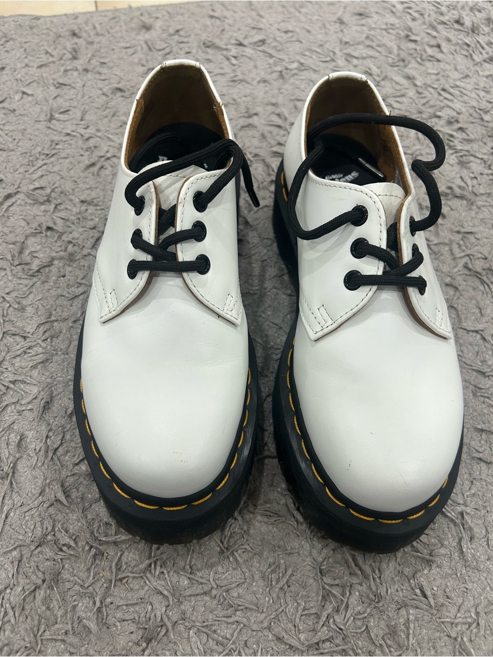 Dr. Martens unisex-adult womens 1461 Smooth Leather platform Shoes White